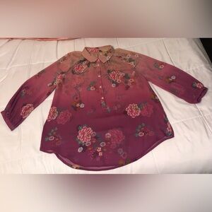 OMBRE Pink Floral JOE FRESH Semi Sheer Blouse
Vintage
